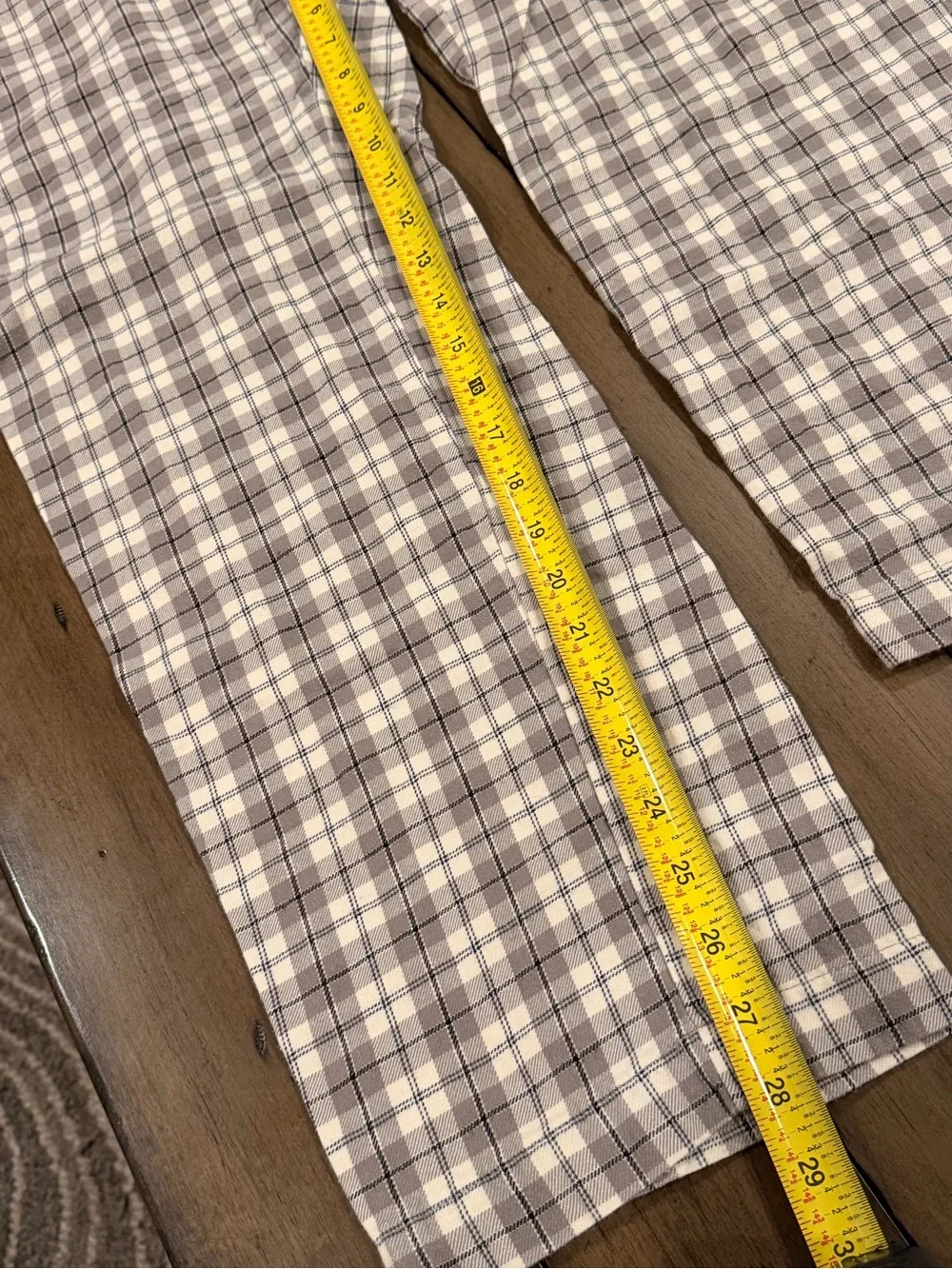 Banana Republic Flannel Gray Plaid Drawstring Lounge Pajama Pants Size M #498